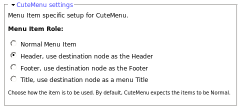 Sample of Cute Menu item selection. Sample of Cute Menu item selection.